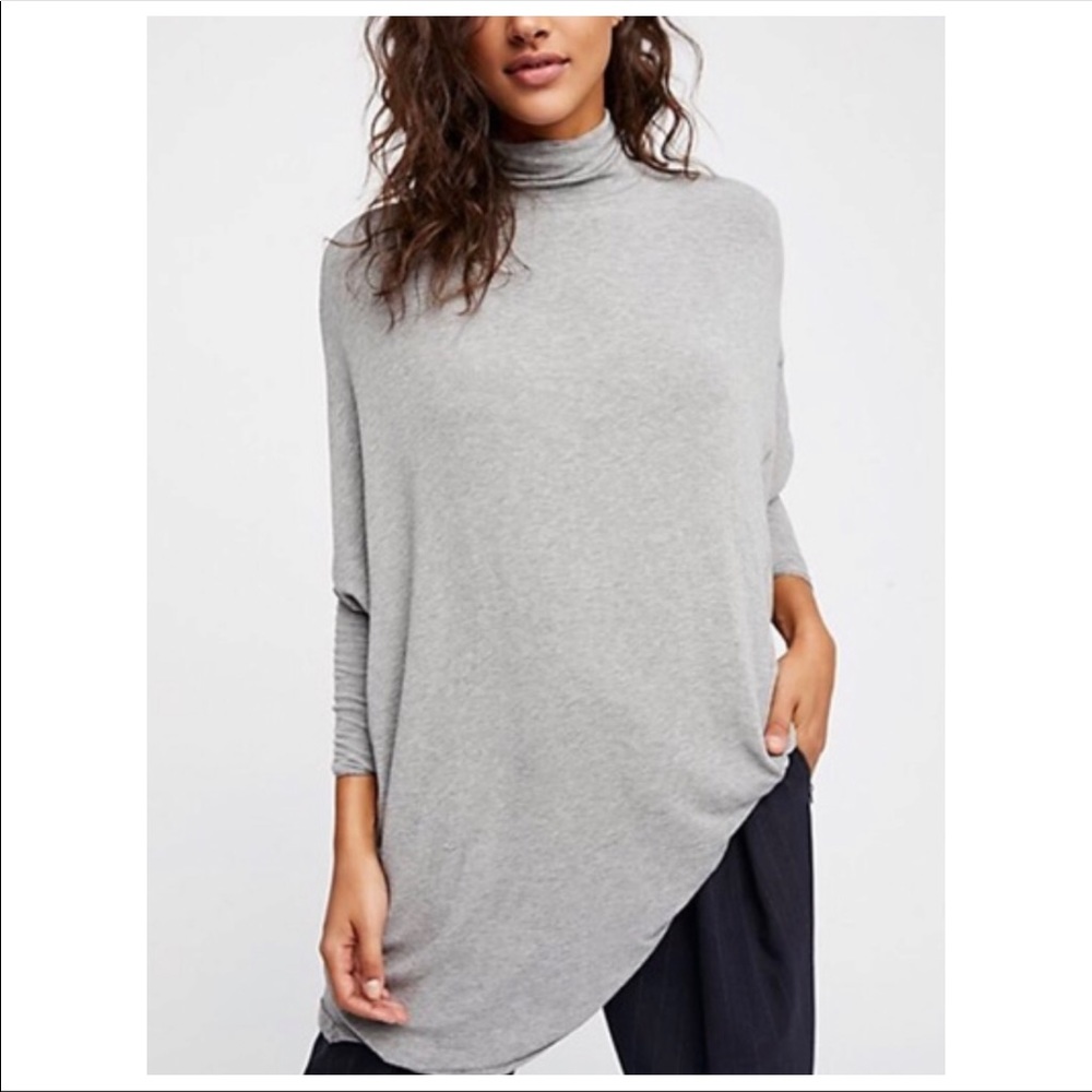 FREE PEOPLE Mock Neck Dolman Terry Tee - Picture 1 of 4